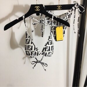 Fendi White Halter Bikini